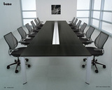 诺尔雅办公家具可定做会议桌简约现代时尚会议桌子板式洽谈桌玻璃