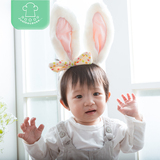 外贸女童头饰 可爱小兔兔子耳朵 儿童节舞台表演拍照道具头箍发卡
