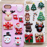c51圣诞节系列树脂配件礼物包圣诞树麋鹿头奶油手机壳diy饰品材料