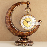 新款个性简约台钟座钟客厅装饰摆件时钟时尚创意坐钟欧式复古桌钟