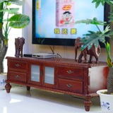 香樟木纯手工雕花新款客厅欧式电视柜实木家具二门四斗柜包邮特价