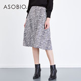 ASOBIO  2016年春季新款女装 时尚印花女式半裙 4613532320