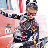 玛玛绨2015欧洲站印花棒球服女秋装新款短外套韩版开衫长袖夹克潮