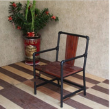 铁艺做旧单人沙发客厅复古餐椅扶手乡村美式水管靠背成人咖啡工业
