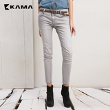 卡玛KAMA 新款女装小腿修身显瘦百搭小脚牛仔长裤女7315354
