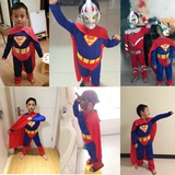 万圣节儿童服装 超人披风紧身衣 Cosplay成人男童超人衣服演出服