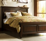 美式乡村风格实木双人床单人床婚床简约经典平板床黑胡桃色咖啡色