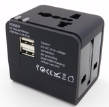全球通用双USB万能转换插头电源插座转化器香港欧洲日本英美标2A