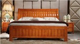 实木床1米2单人床1.2/1.5/1.8米成人儿童床大小床 橡木床简约现代