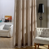 北欧现代简约风格涤棉印花几何图案高档窗帘布料卧室客厅窗帘成品
