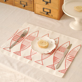 日式简约印花棉麻餐垫 餐巾 茶巾 隔热垫 餐布Placemat