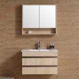新款欧式简约浴室柜镜柜组合 小户型卫生间实木洗手盆储物柜 016