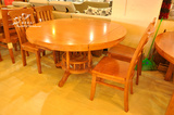 新款多功能实木餐桌椅组合 可伸缩折叠麻将桌小户型圆桌方型餐桌