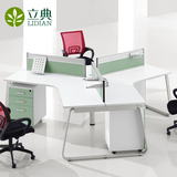 广州 办公家具 公司转角办公桌 现代员工电脑桌 4人组合 办公桌椅