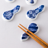 日本进口蓝凛堂不规则陶瓷筷架  家用特色葫芦形和风筷子架