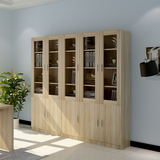 包邮简约自由组合柜子简易玻璃门书橱书架书柜木质储物柜带门