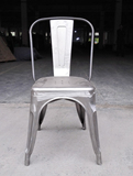 简约复古铁艺金属餐椅铁皮椅海军椅休闲酒吧咖啡靠背快餐厅椅子
