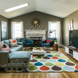 简约欧式蓝色地中海手工腈纶地毯客厅卧室宾馆走廊满铺地毯定制