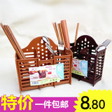 创意挂式 厨房筷笼 悬挂筷子筒 三格沥水筷子架筷笼子餐具架筷子