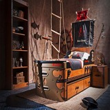 海盗船创意儿童房儿童汽车床男孩海盗床实木儿童跑车双层床子母床
