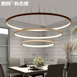 现代简约餐厅灯led环形圆形办公室吊灯创意个性方形亚克力餐吊灯