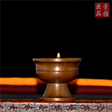 13藏传佛教西藏传世藏族传统明代尼玛铜老酥油灯供佛可以增加福报