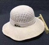 2016韩国纯手工编织棉麻线盆帽渔夫帽可折叠遮阳帽子女大沿沙滩帽