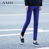 Amii极简艾米女装2016秋装新款修身弹力加绒加厚外穿打底裤女长裤