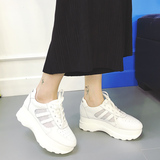 松糕底单鞋女士鞋子韩版2016夏季新款真皮厚底中跟学生运动休闲鞋