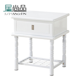 铁艺床头柜欧式简约现代白色烤漆韩式田园组装卧室美式白色床头柜