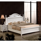 实木床水曲柳欧式床白色床双人床1.8小户型床1.5米简欧家具