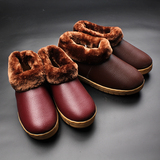 新款特价冬天包跟家居棉鞋冬季保暖居家鞋室内地板防滑男女皮暖鞋