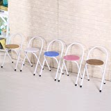 简约家用靠背椅子休闲小椅时尚折叠圆凳非塑料实木餐桌椅可折叠椅