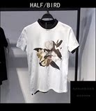 HAL BIRD原创男装PEACE新风尚韩国版修身短袖T恤男体恤 B2DA62361