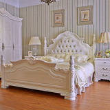 欧式实木床白色雕花公主床田园双人床仿古软靠法式床婚床1.8特价