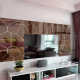 新款卧室客厅玄关电视沙发背景3D立体镜面墙贴镜子墙面装饰