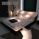 BENS奔斯皮床真皮床现代简约欧式床双人床婚床1.8米床软体床9222