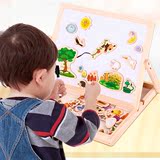 画板3岁小盆友黑板支架式家用宝宝玩具1- 翻转儿童双面磁性写字板