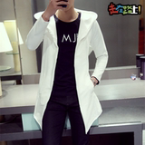 2016春季新款韩版男士中长款卫衣 个性校园风潮流休闲十字架外套