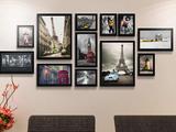 相片墙照片墙框相框情迷巴黎埃菲尔铁塔背景墙时尚装饰画框