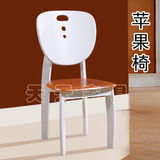 纯实木新款原木餐椅 象牙白田园木质椅时桌椅办公椅成人型苹果椅