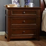 美式卧室储物柜床头柜实木 现代简约边柜仿古欧式橡木床头柜定做