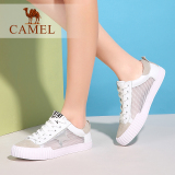 Camel/骆驼运动女鞋板鞋韩版2016夏网面鞋系带白色单鞋小白鞋真皮