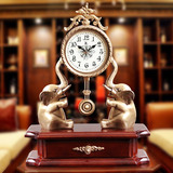 北极星高档纯铜钟表欧式复古座钟仿古大台钟客厅实木台式摆件装饰