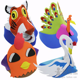 幼儿园动物头饰面具*区域角色游戏扮演立体帽子儿童玩具演出道具