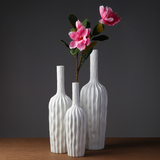 简约白色水纹花瓶创意摆件欧式家居客厅电视柜软装饰品插花器摆设
