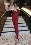 日韩风时尚名媛西装两件套2015春季新款女装抹胸连体裤+西装外套