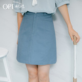 OPT2016春夏装新款文艺学生a字半身裙短裙女百搭一步裙裙子B2029