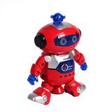 智能机器人玩具 电动娃娃旋转灯光音乐跳舞儿童早教礼物 红色机