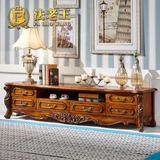 电视柜实木雕花古典客厅小户型橡胶木茶几组合实用地柜